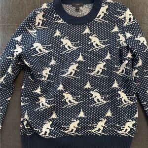 J. Crew Sweater in Navy and White Ski Design